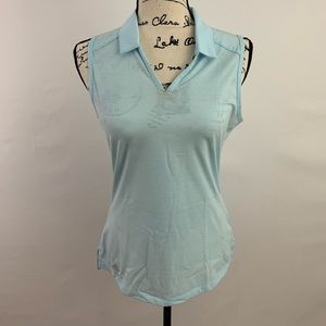 Adidas Golf Tonal Stripe Cap Sleeve Polo Women's Small - NWT